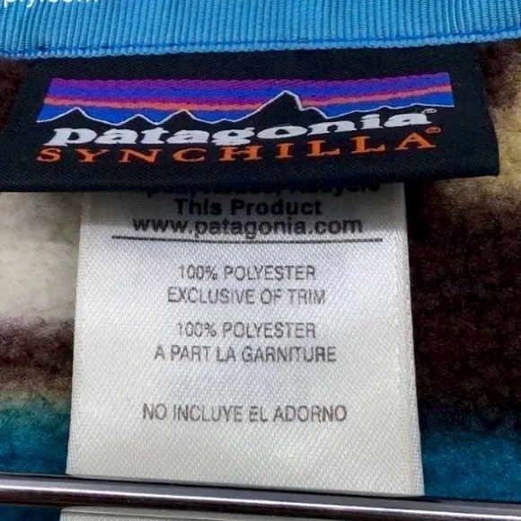 Patagonia Synchilla Women's Snap-T Aztec Blue & Brown Southwest Pullover - Picture 11 of 12